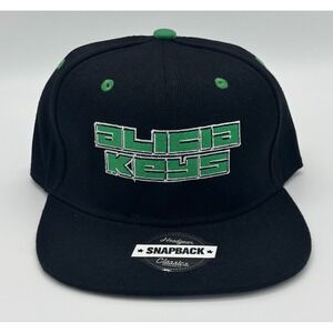 Alicia Keys Snapback Hat Headgear Classics Black Green Concert Merch
